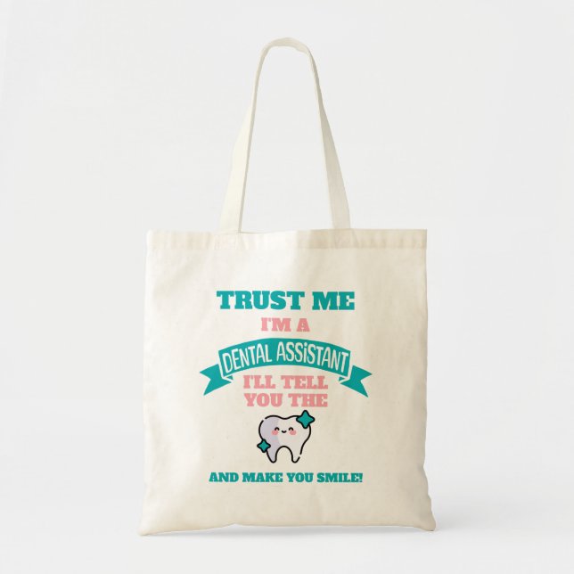 Bolso De Tela Divertido AYUDANTE DENTAL Dígale la verdad (Frente)