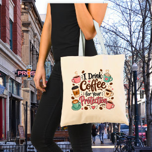 Bolso De Tela Divertido Bebo Café para Tu Protección