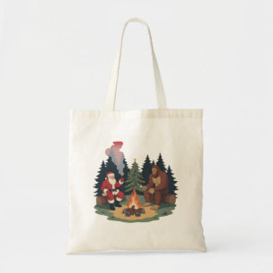 Bolso De Tela Divertido Bigfoot Navidad Santa Sasquatch Campamen