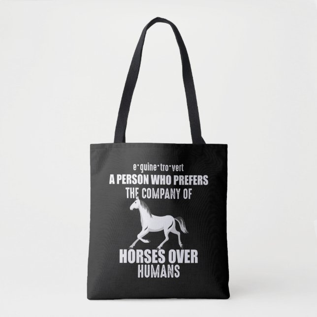Bolso De Tela Divertido caballo que dice regalo para el Chica am (Anverso)