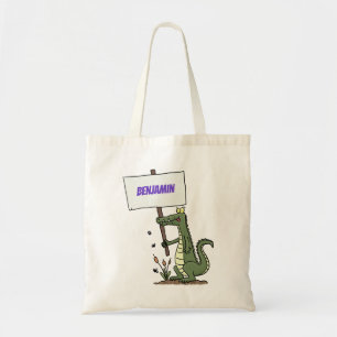 Bolso De Tela Divertido cocodrilo alineador con personalizado de