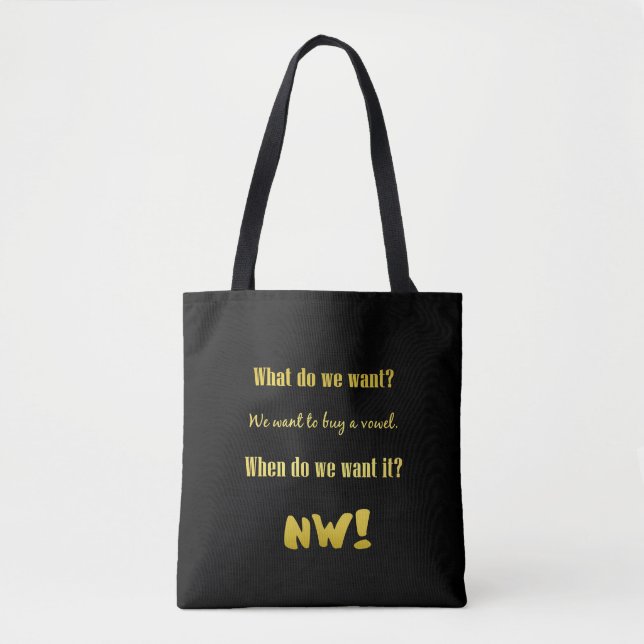 Bolso De Tela Divertido Compra una Vocal — ¡Ahora! (Anverso)