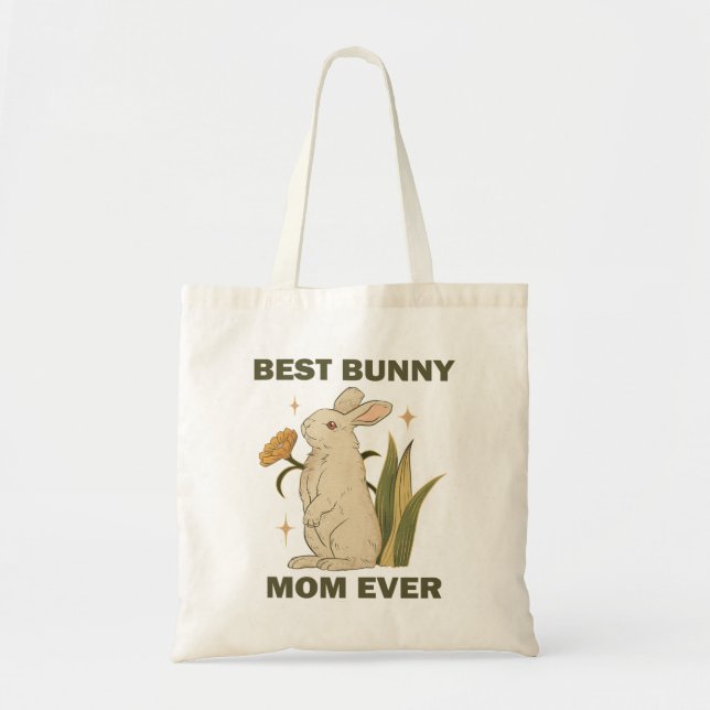Bolso De Tela Divertido conejo, mejor madre conejita de todos lo (Frente)