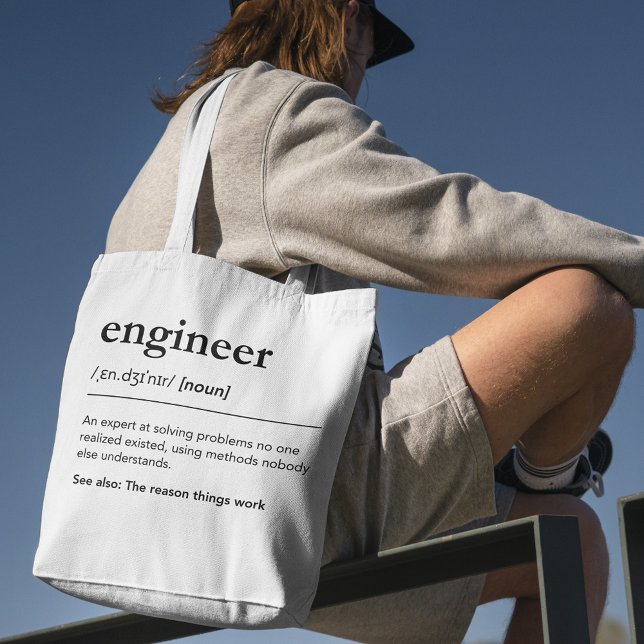 Bolso De Tela Divertido de definición de diccionario de ingenier (Subido por el creador)