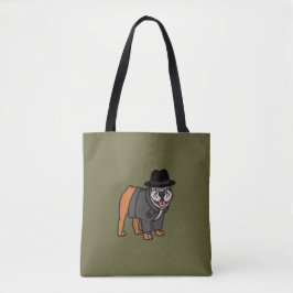 Bolso De Tela Divertido detective inglés de Bulldog Tote Bag