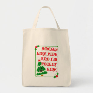 Bolso De Tela Divertido el pino huele bien divertido alegre eslo