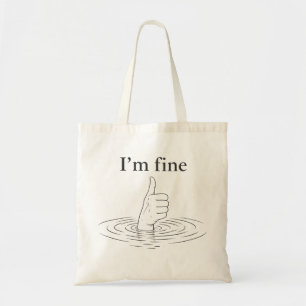 Bolso De Tela Divertido Estoy Bien Ahogándome Pulgar Arriba Rega