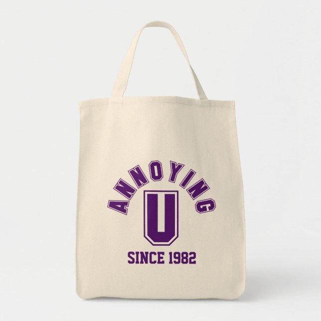 Bolso De Tela Divertido fastidio, morado (Frente)