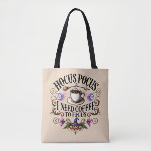 Bolso De Tela Divertido Hocus Pocus Necesito Bruja Café