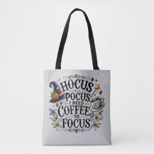 Bolso De Tela Divertido Hocus Pocus Necesito Café Bruja