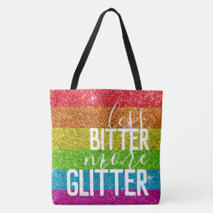 Bolso De Tela Divertido humor de orgullo gay Purpurina arcoiris