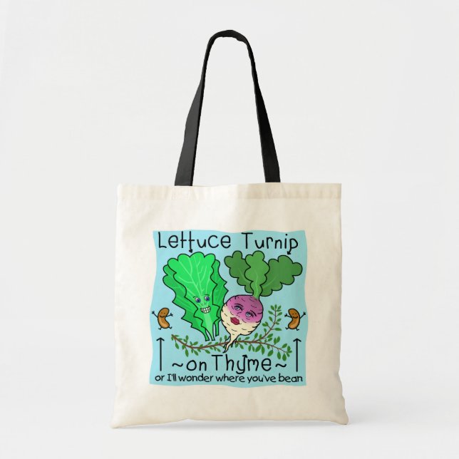 Bolso De Tela Divertido Lettuce Turnip Thyme Vegetable Pun Perso (Frente)