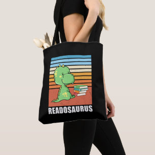 Bolso De Tela Divertido libro Readosaurus Dinosaur leyendo Dino 