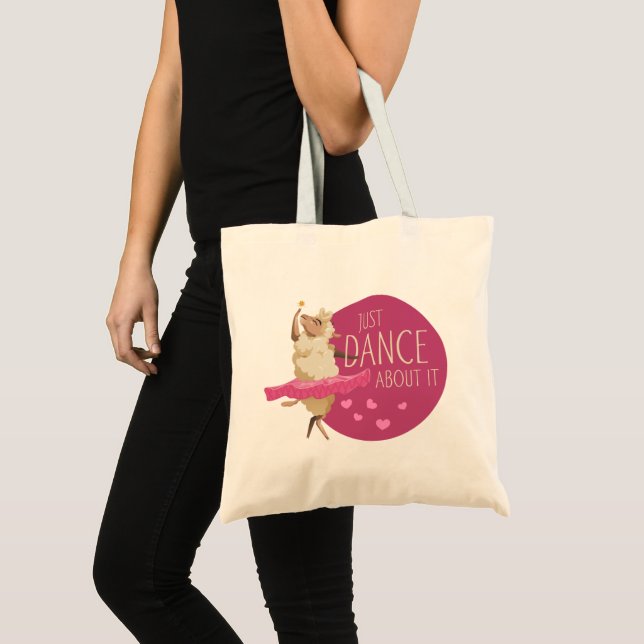 Bolso De Tela Divertido mensaje de oveja - Solamente baile acerc (Anverso (producto))