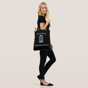 Bolso De Tela Divertido Mi Batería Social Está Baja - Introverti