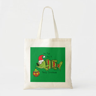 Bolso De Tela Divertido Navidad Personalizado de pescado crudo
