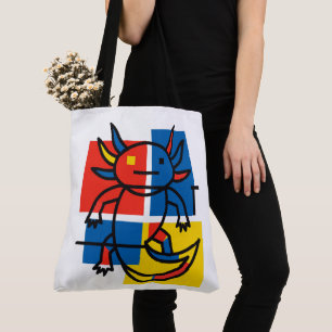 Bolso De Tela Divertido patrón de arte abstracto de Axolotl Piet