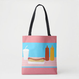 Bolso De Tela Divertido Perro caliente Almuerzo Ilustracion Dise