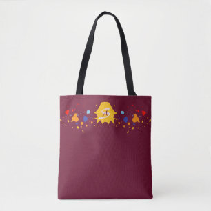 Bolso De Tela Divertido pintura goteo morado rojo monogramado
