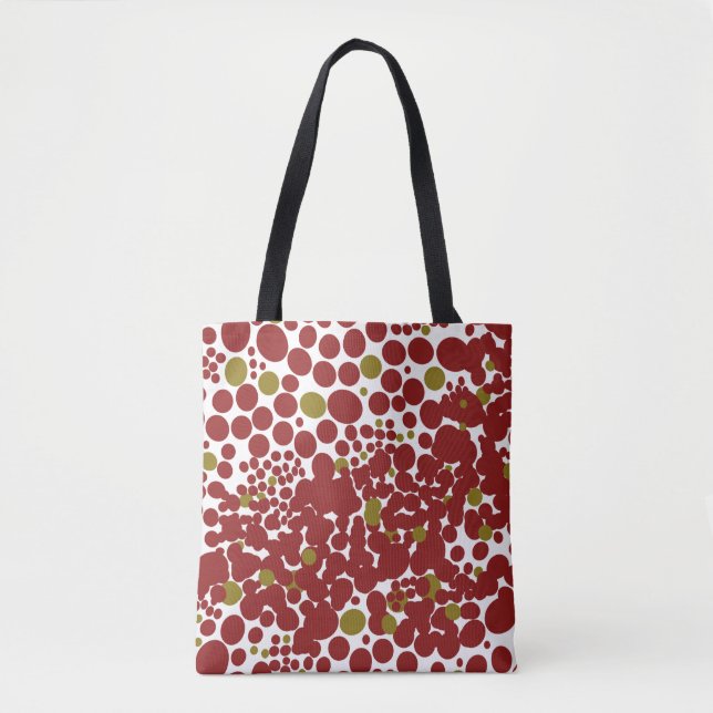 Bolso De Tela Divertido Red Dots Splotchy Resumen Estilo (Anverso)
