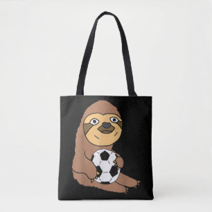Bolso De Tela Divertido Sloth Jugando Fútbol