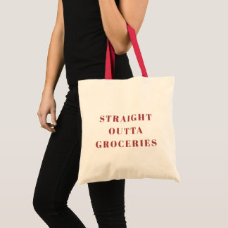 Bolso De Tela Divertido Straight Outta Groceries Vintage Rojo Fr