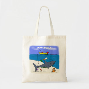 Bolso De Tela Divertido tiburón durmiente y personalizado de pes