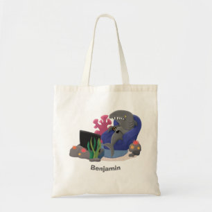 Bolso De Tela Divertido tiburón viendo al personalizado de telev