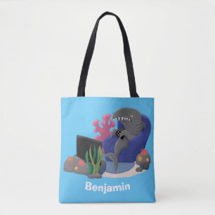 Bolso De Tela Divertido tiburón viendo al personalizado de telev