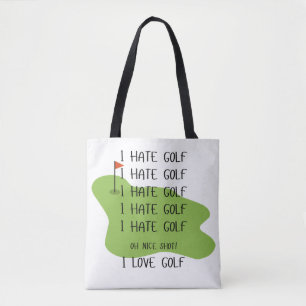 Bolso De Tela Divertido Tote Temático Del Golf Para Los Amantes