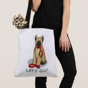 Bolso De Tela ¡Divertido! ¡Vamos! Pasear al Briard (cr tawny neg