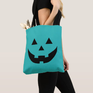 Bolso De Tela Divertido verde azulado Jack o lantern calabaza ca
