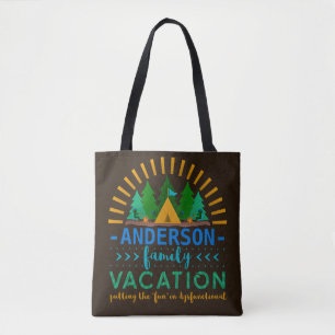 Bolso De Tela Divertido viaje de campamento familiar Nombre per