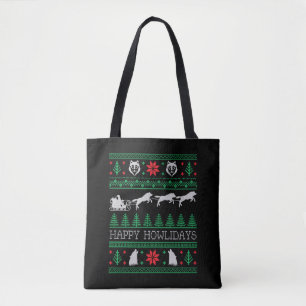 Bolso De Tela Divertido Wolves Lover Lover Navidades feos Sweate