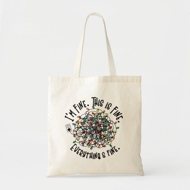 Bolso De Tela Divertidos Navidades alumbran (Frente)