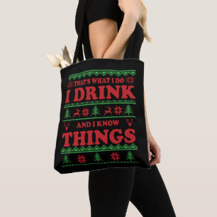 Bolso De Tela Divertidos navidades feos suéter whisky dice