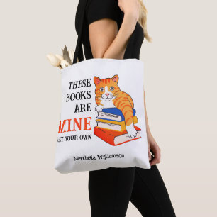 Bolso De Tela DIVERTIR ESTOS LIBROS ES MÍO LEER Gato
