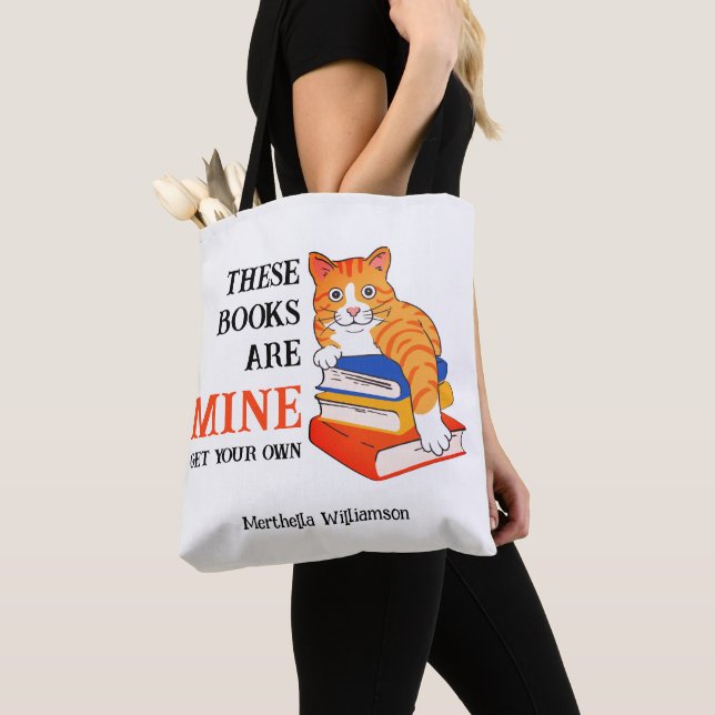 Bolso De Tela DIVERTIR ESTOS LIBROS ES MÍO LEER Gato (Detalle)