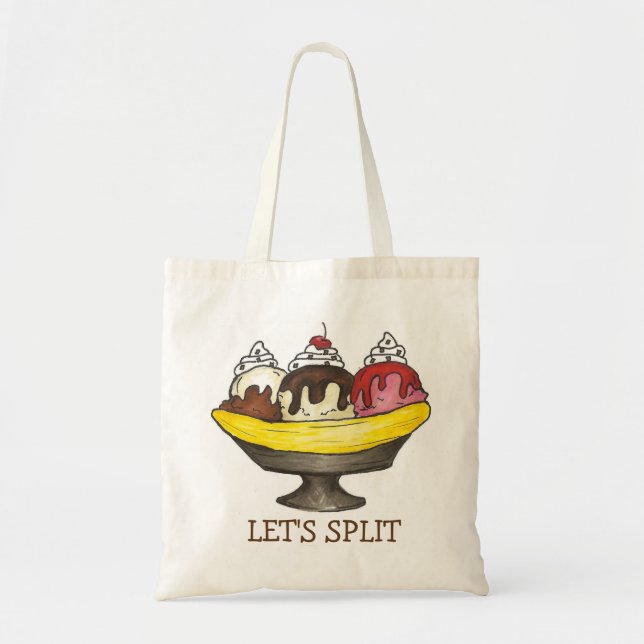 Bolso De Tela Dividamos el Tote helado de plátano Sundae (Frente)