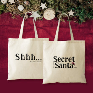 Bolso De Tela Diviértete Cute Shh Es Un Secreto Santa Claus Somb