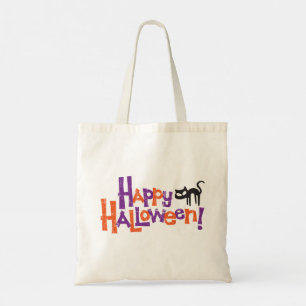 Bolso De Tela Diviértete en Halloween con gato negro