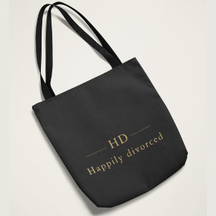 Bolso De Tela Divorciada Feliz Elegante Monograma   Nuevo Comien
