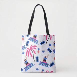 Bolso De Tela Dj alegre, diseño tropical de playa.