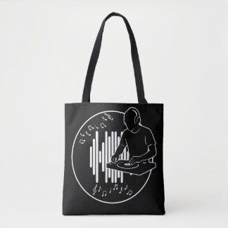 Bolso De Tela DJ Music Silhouette Black and White Art