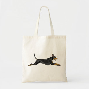 Bolso De Tela Doberman All Natural Running Black