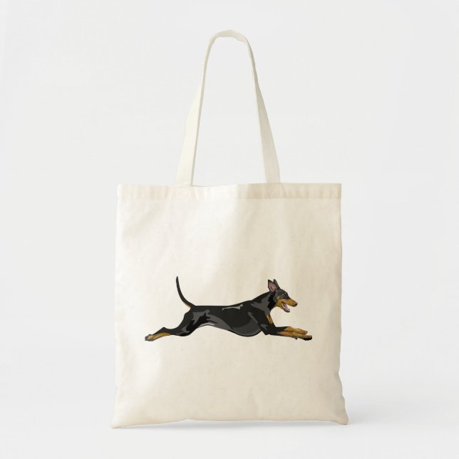 Bolso De Tela Doberman All Natural Running Black (Frente)