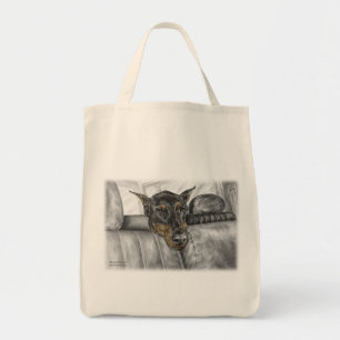 Bolso De Tela Doberman en auto