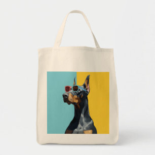Bolso De Tela Doberman genial con gafas de sol