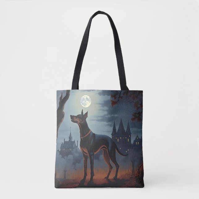 Bolso De Tela Doberman Halloween Scary (Anverso)