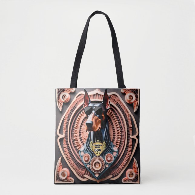 Bolso De Tela Doberman, Mascota, Canina de Compañía, (Anverso)